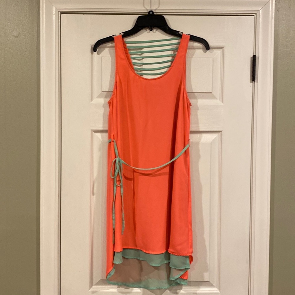 High to low, neon dress!